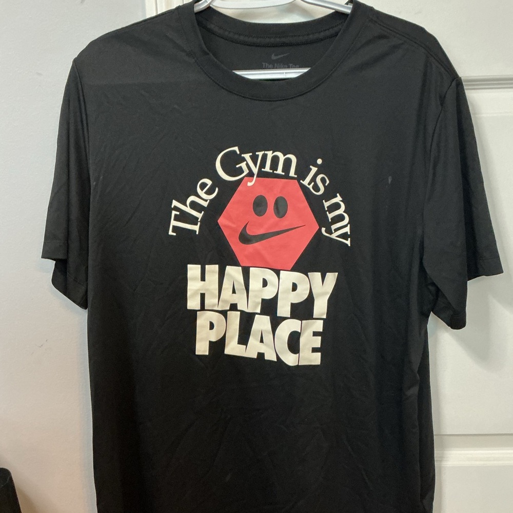 Nike Black Tee with Red and White Graphic